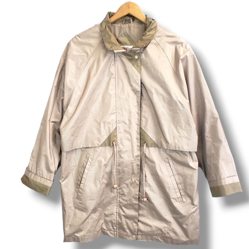 Vintage Essentials by Worthington Gold Windbreaker Jacket Size Large